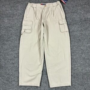 Reel Legends Mens Size 38x30 Khaki Cargo Pants Cotton Fishing Outdoor Utility